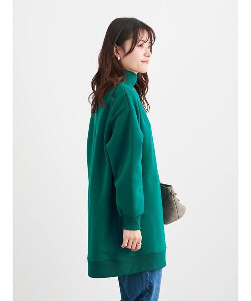 Green　Parks（グリーンパークス）の「裏起毛ハイネックチュニック＊（スウェット・レディース・オレンジ/グリーン/ダークグレー・FREE）」の13枚目の写真