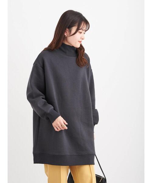 Green　Parks（グリーンパークス）の「裏起毛ハイネックチュニック＊（スウェット・レディース・オレンジ/グリーン/ダークグレー・FREE）」の15枚目の写真