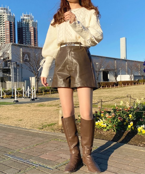 apres jour（アプレジュール）の「袖レースアップケーブルニット【ZOZOTOWN限定アイテム】（ニット/セーター・レディース・ピンク/アイボリー/モカ・X-LARGE/フリー）」の11枚目の写真