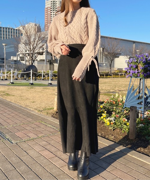 apres jour（アプレジュール）の「袖レースアップケーブルニット【ZOZOTOWN限定アイテム】（ニット/セーター・レディース・ピンク/アイボリー/モカ・X-LARGE/フリー）」の19枚目の写真