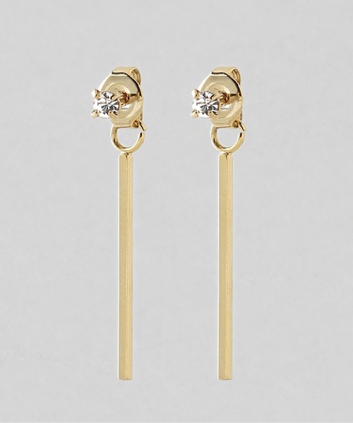 ANEMONE（アネモネ）の「ビジュー×メタルバーピアス（ピアス（両耳用）・レディース・ゴールド・FREE）」の2枚目の写真