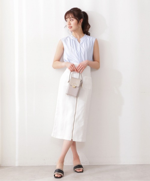 PROPORTION BODY DRESSING（プロポーションボディドレッシング）の「フロントファスナーデニムタイト / 1212120202（スカート・レディース・ブラック/ホワイト/ダークネイビー・MEDIUM/SMALL）」の22枚目の写真