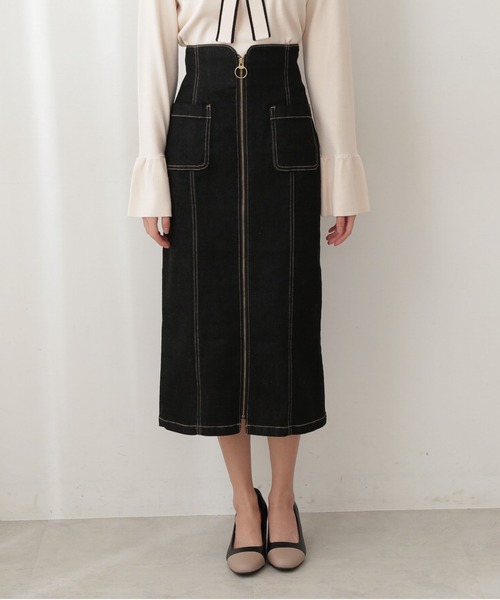 PROPORTION BODY DRESSING（プロポーションボディドレッシング）の「フロントファスナーデニムタイト / 1212120202（スカート・レディース・ブラック/ホワイト/ダークネイビー・MEDIUM/SMALL）」の13枚目の写真