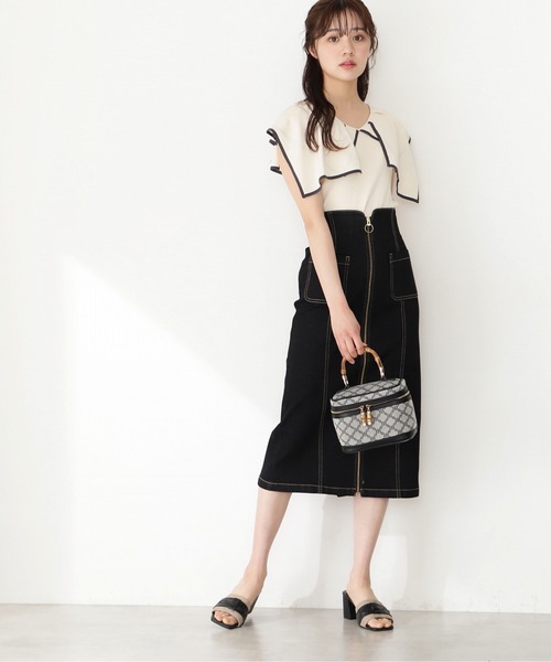 PROPORTION BODY DRESSING（プロポーションボディドレッシング）の「フロントファスナーデニムタイト / 1212120202（スカート・レディース・ブラック/ホワイト/ダークネイビー・MEDIUM/SMALL）」の11枚目の写真