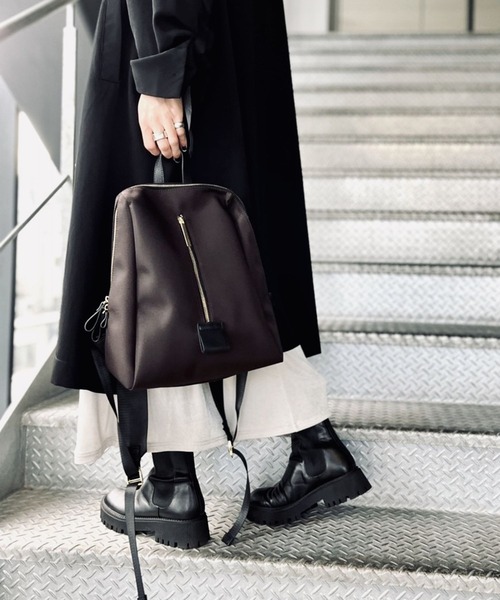 atneK（アトネック）の「【atneK by Scrap Book】フロントジップリュック（バックパック/リュック・レディース・ブラウン/グレー・FREE）」の8枚目の写真