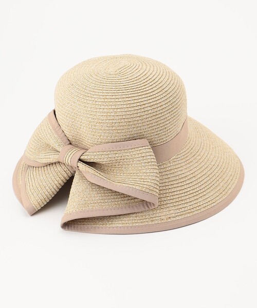 トッカ　TOCCA ベージュ　ハット　ぼうし　オンワード樫山 UV97%以上カット・吸水速乾・抗菌防臭・洗える・サイズ調整可】BACK