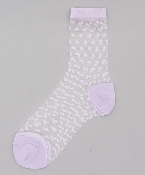 WEGO(ウィゴー)の「WEGO/ドットシースルーソックス(ソックス/靴下・レディース・ホワイト/ブラック/パープル/イエロー・FREE)」の3枚目の写真