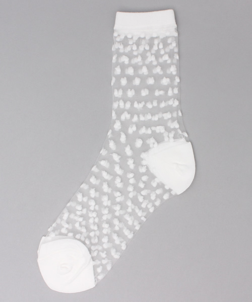 WEGO(ウィゴー)の「WEGO/ドットシースルーソックス(ソックス/靴下・レディース・ホワイト/ブラック/パープル/イエロー・FREE)」の2枚目の写真