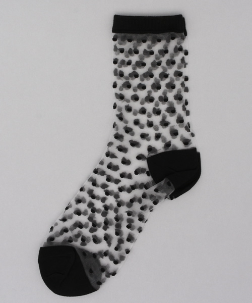 WEGO(ウィゴー)の「WEGO/ドットシースルーソックス(ソックス/靴下・レディース・ホワイト/ブラック/パープル/イエロー・FREE)」の1枚目の写真