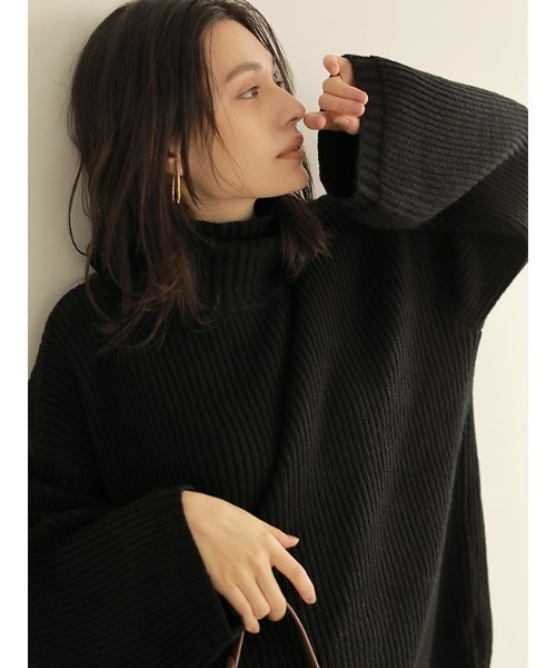 ACYM(アシーム)の「Turtle neck mini ニット(ニット/セーター・レディース・ベージュ/ブラック・FREE)」の10枚目の写真
