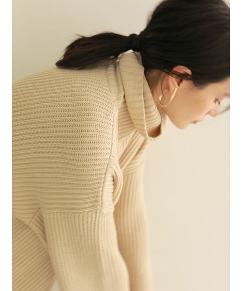 ACYM(アシーム)の「Turtle neck mini ニット(ニット/セーター・レディース・ベージュ/ブラック・FREE)」の5枚目の写真