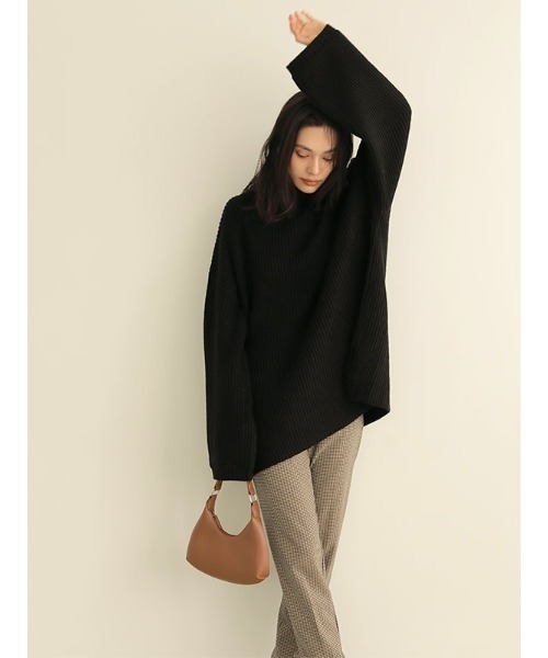 ACYM(アシーム)の「Turtle neck mini ニット(ニット/セーター・レディース・ベージュ/ブラック・FREE)」の19枚目の写真