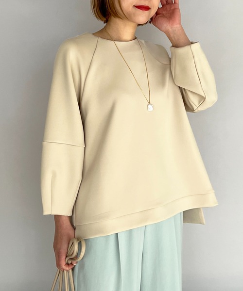 PICCIN（ピッチン）の「コクーンスリーブラグランプルオーバー（Tシャツ/カットソー・レディース・ブラック/ベージュ/オフホワイト・M）」の3枚目の写真