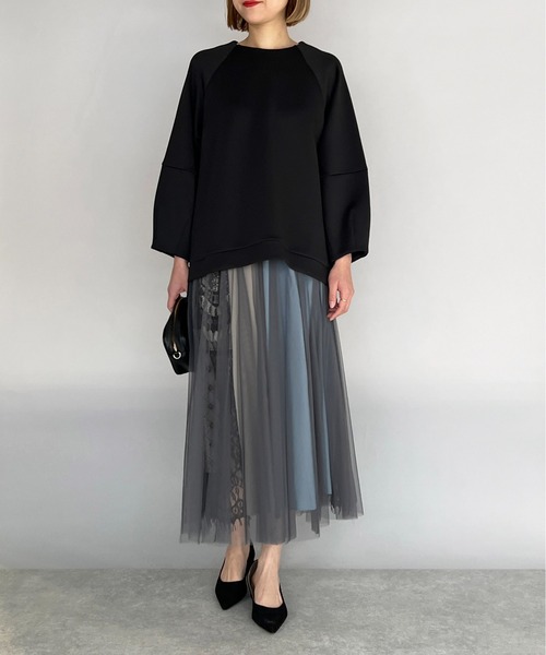 PICCIN（ピッチン）の「コクーンスリーブラグランプルオーバー（Tシャツ/カットソー・レディース・ブラック/ベージュ/オフホワイト・M）」の22枚目の写真