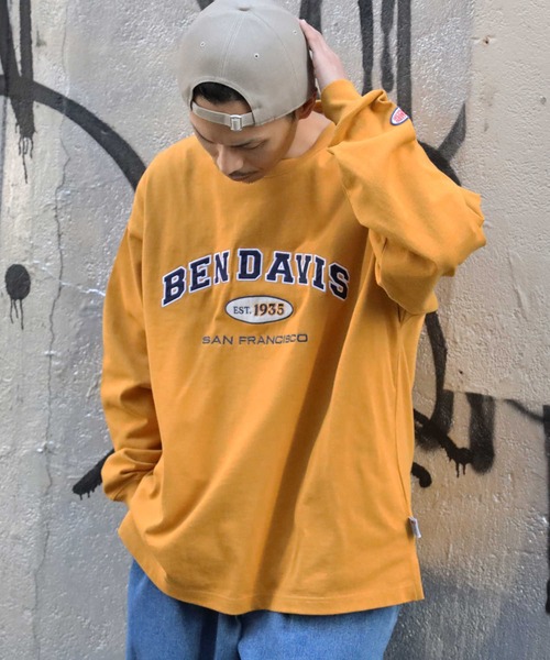 BEN DAVIS（ベンデイビス）の「【BEN DAVIS】カレッジロンＴ（Tシャツ/カットソー・メンズ・ホワイト/イエロー/ブルー/グリーン・S/M/L/XL）」の19枚目の写真