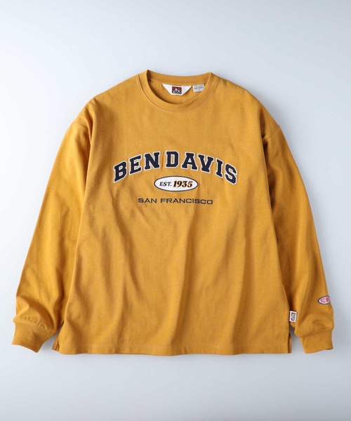 BEN DAVIS（ベンデイビス）の「【BEN DAVIS】カレッジロンＴ（Tシャツ/カットソー・メンズ・ホワイト/イエロー/ブルー/グリーン・S/M/L/XL）」の15枚目の写真