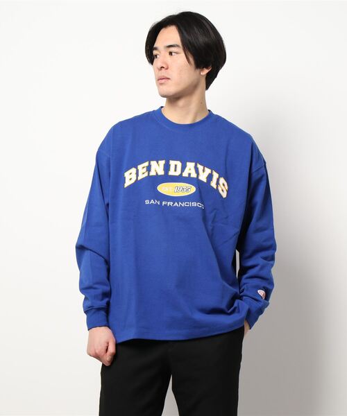BEN DAVIS（ベンデイビス）の「【BEN DAVIS】カレッジロンＴ（Tシャツ/カットソー・メンズ・ホワイト/イエロー/ブルー/グリーン・S/M/L/XL）」の8枚目の写真
