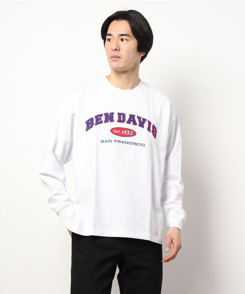 BEN DAVIS（ベンデイビス）の「【BEN DAVIS】カレッジロンＴ（Tシャツ/カットソー・メンズ・ホワイト/イエロー/ブルー/グリーン・S/M/L/XL）」の10枚目の写真
