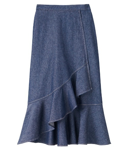 GeeRA（ジーラ）の「デニムマーメイドスカート（デニムスカート・レディース・ブルー/ネイビー・LARGE/MEDIUM）」の3枚目の写真