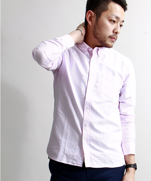 WEGO(ウィゴー)の「WEGO/オックスボタンダウンシャツ(シャツ/ブラウス・メンズ・ホワイト/サックスブルー/ライトピンク/その他1・LARGE/MEDIUM)」の1枚目の写真