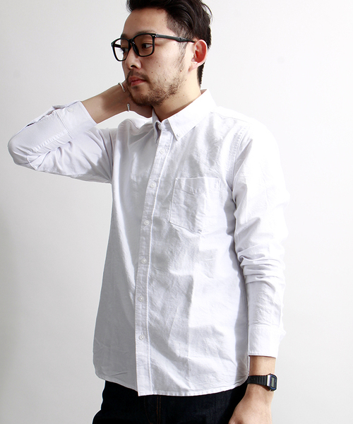 WEGO(ウィゴー)の「WEGO/オックスボタンダウンシャツ(シャツ/ブラウス・メンズ・ホワイト/サックスブルー/ライトピンク/その他1・LARGE/MEDIUM)」の2枚目の写真