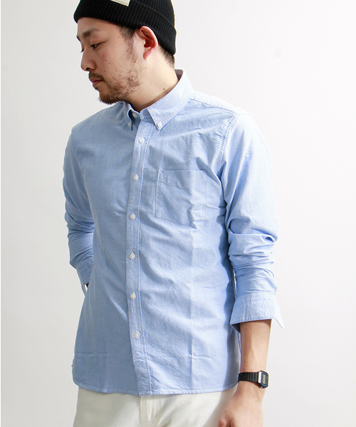 WEGO(ウィゴー)の「WEGO/オックスボタンダウンシャツ(シャツ/ブラウス・メンズ・ホワイト/サックスブルー/ライトピンク/その他1・LARGE/MEDIUM)」の3枚目の写真