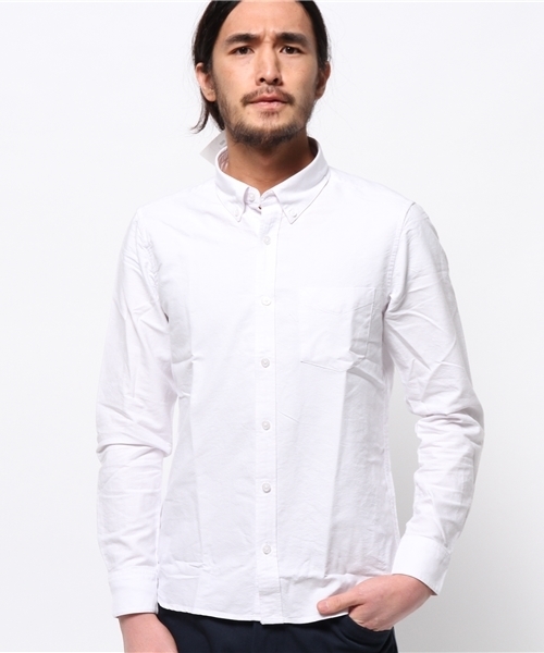 WEGO(ウィゴー)の「WEGO/オックスボタンダウンシャツ(シャツ/ブラウス・メンズ・ホワイト/サックスブルー/ライトピンク/その他1・LARGE/MEDIUM)」の15枚目の写真