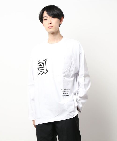 A4A(エーフォーエー)の「A4A/エーフォーエー/スタジアムログスリーブTシャツ(Tシャツ/カットソー・メンズ・ホワイト/ブラック・MEDIUM/LARGE)」の3枚目の写真