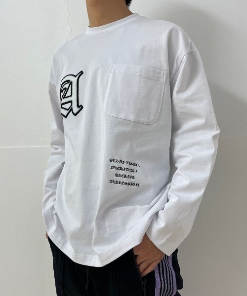 A4A(エーフォーエー)の「A4A/エーフォーエー/スタジアムログスリーブTシャツ(Tシャツ/カットソー・メンズ・ホワイト/ブラック・MEDIUM/LARGE)」の8枚目の写真