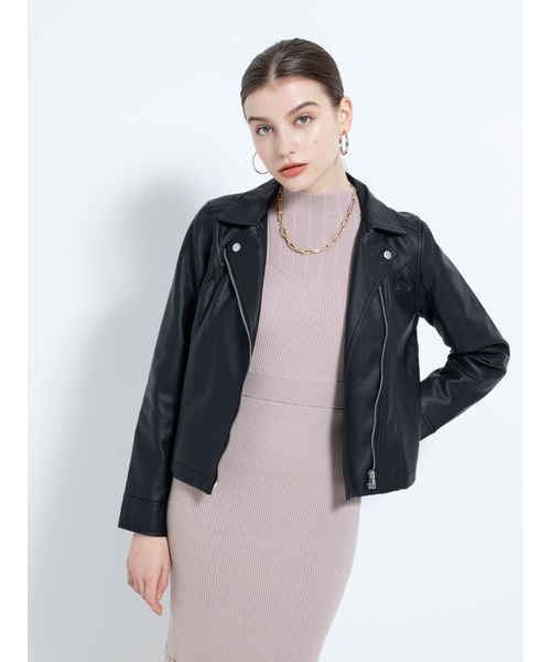 DURAS（デュラス）の「フェイクレザーライダースジャケット（ライダースジャケット・レディース・ブラック・FREE）」の3枚目の写真