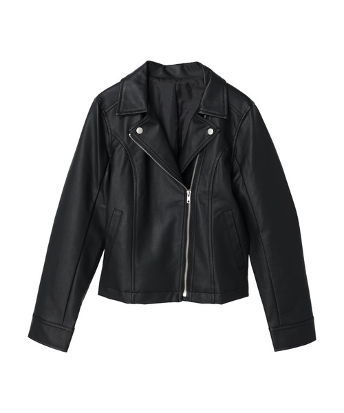 DURAS（デュラス）の「フェイクレザーライダースジャケット（ライダースジャケット・レディース・ブラック・FREE）」の4枚目の写真
