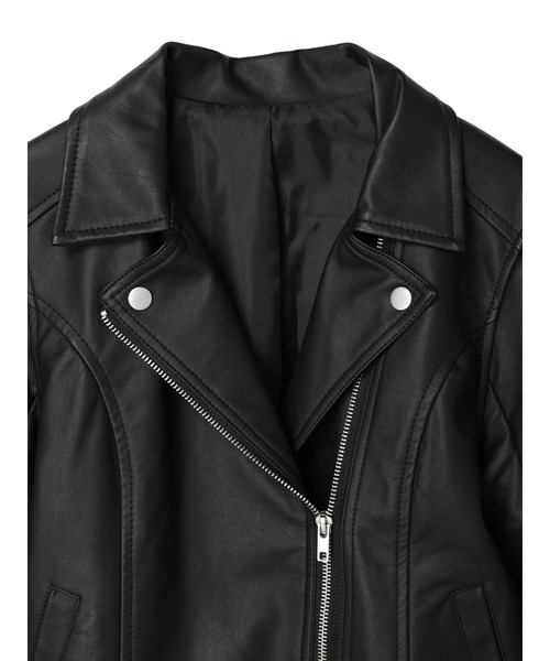 DURAS（デュラス）の「フェイクレザーライダースジャケット（ライダースジャケット・レディース・ブラック・FREE）」の6枚目の写真