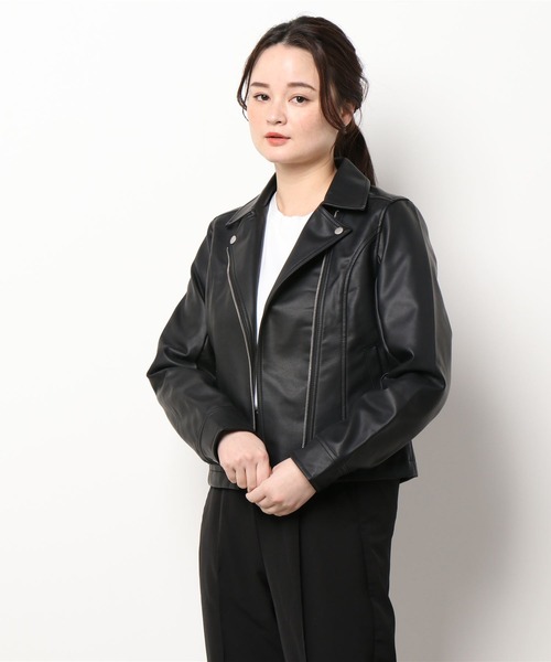DURAS（デュラス）の「フェイクレザーライダースジャケット（ライダースジャケット・レディース・ブラック・FREE）」の13枚目の写真