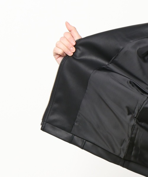 DURAS（デュラス）の「フェイクレザーライダースジャケット（ライダースジャケット・レディース・ブラック・FREE）」の16枚目の写真