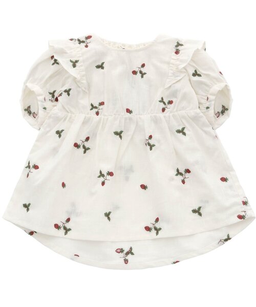 Seraph（セラフ）の「フルーツ刺繍ボリューム袖チュニック（チュニック・キッズ・オフホワイト/ピンク/ミント・95/80/140/100/90/110/120/130）」の2枚目の写真