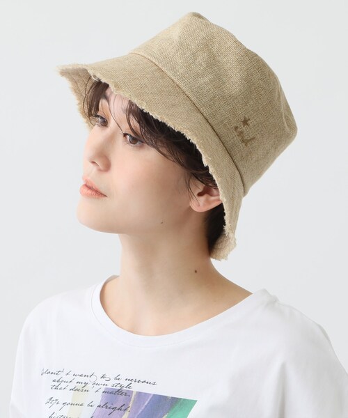 INDIVI（インディヴィ）の「◆リネン調バケットハット（ハット・レディース・ブラック/ライトベージュ・00）」の3枚目の写真