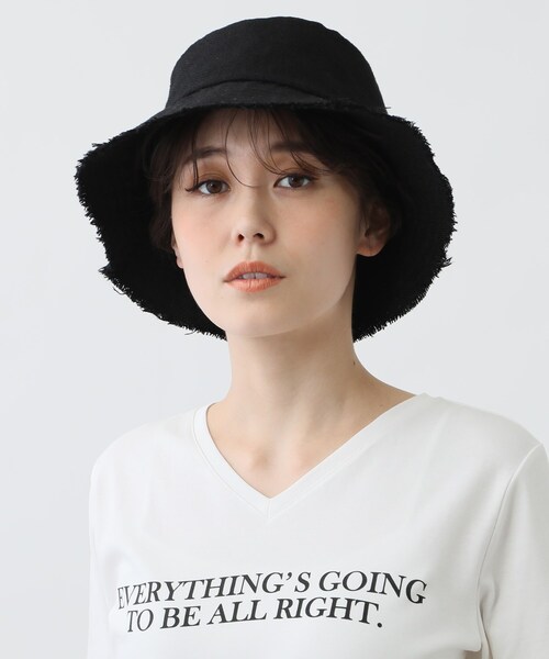 INDIVI（インディヴィ）の「◆リネン調バケットハット（ハット・レディース・ブラック/ライトベージュ・00）」の11枚目の写真
