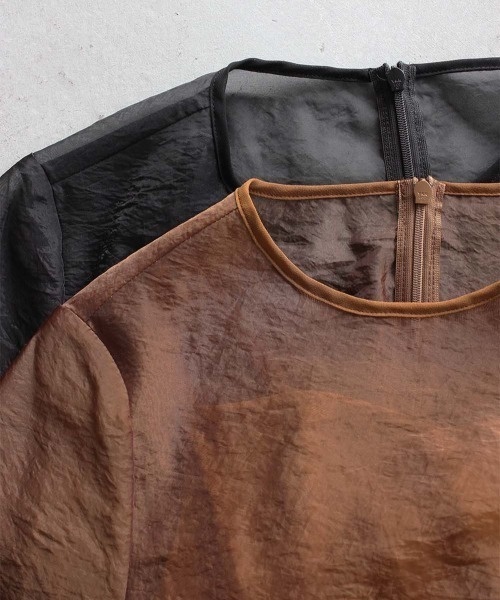 kaene（カエン）の「シアーAラインドレス（ドレス・レディース・ブラウン/ブラック/ダークカーキ/パープル・2/1）」の15枚目の写真