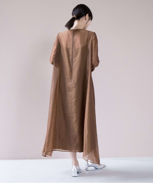 kaene（カエン）の「シアーAラインドレス（ドレス・レディース・ブラウン/ブラック/ダークカーキ/パープル・2/1）」の19枚目の写真