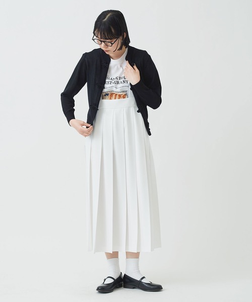 iami アイアムアイインファクト 吊りスカート 黒 プリーツ _BLACK full moon skirt（スカート）｜I am I in fact