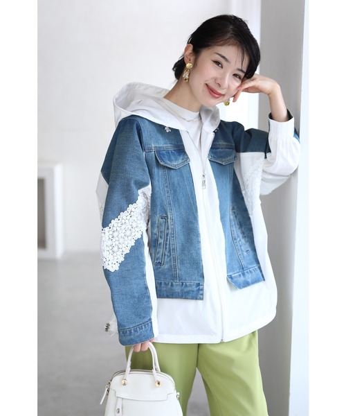 cawaii(カワイイ)の「デニムなのに重さも見た目も超軽量 パーカー風Gジャン(デニムジャケット・レディース・ブルー・FREE)」の13枚目の写真