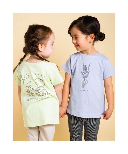 セール Slapslip ママ想い 前後着用可能うさぎ花プリントtシャツ 80 130cm Tシャツ カットソー Slap Slip スラップスリップ のファッション通販 Zozotown