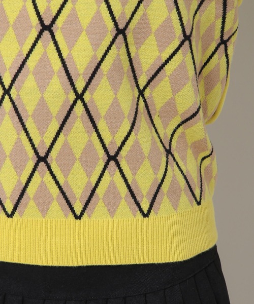 ALAND（エーランド）の「3.3Field Trip／ツートーンアーガイルベスト  2277661（ベスト・レディース・ネイビー/イエロー・FREE）」の16枚目の写真