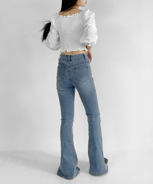 LVEU.(ラブユ.)の「Waist ribbon design blouse / ウエストリボンデザインブラウス(シャツ/ブラウス・レディース・ホワイト/ブラック・FREE)」の14枚目の写真