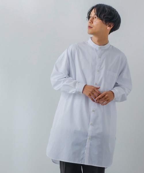 improves(インプローブス)の「【improves】ロング丈 オーバーサイズ バンドカラー 長袖シャツ(シャツ/ブラウス・メンズ・ホワイト/ブラック/グレイッシュベージュ/ダークブラウン・LARGE/MEDIUM)」の18枚目の写真