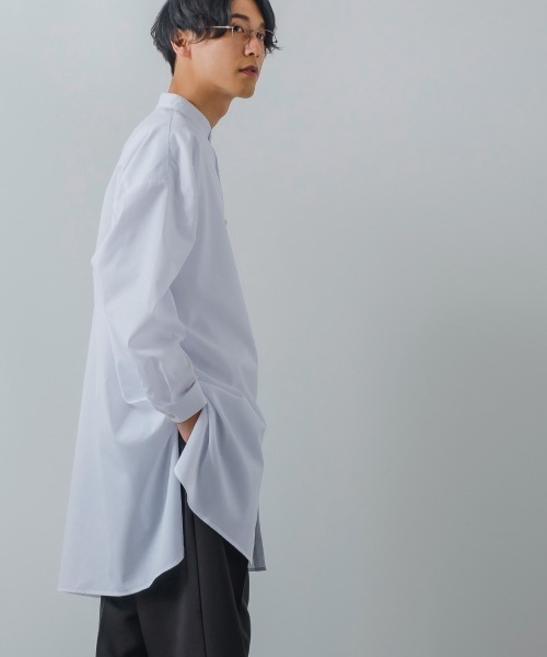 improves(インプローブス)の「【improves】ロング丈 オーバーサイズ バンドカラー 長袖シャツ(シャツ/ブラウス・メンズ・ホワイト/ブラック/グレイッシュベージュ/ダークブラウン・LARGE/MEDIUM)」の22枚目の写真