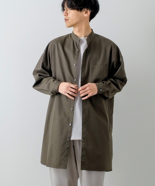 improves(インプローブス)の「【improves】ロング丈 オーバーサイズ バンドカラー 長袖シャツ(シャツ/ブラウス・メンズ・ホワイト/ブラック/グレイッシュベージュ/ダークブラウン・LARGE/MEDIUM)」の16枚目の写真