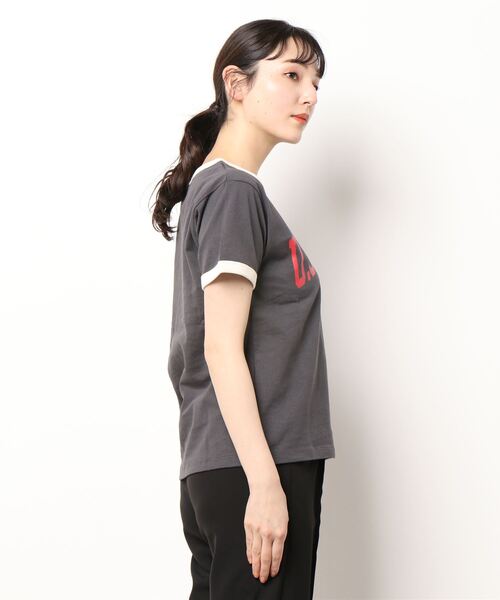 Lee（リー）の「【Lee】リンガーＴシャツ（Tシャツ/カットソー・レディース・ダークグレー・M/L）」の3枚目の写真