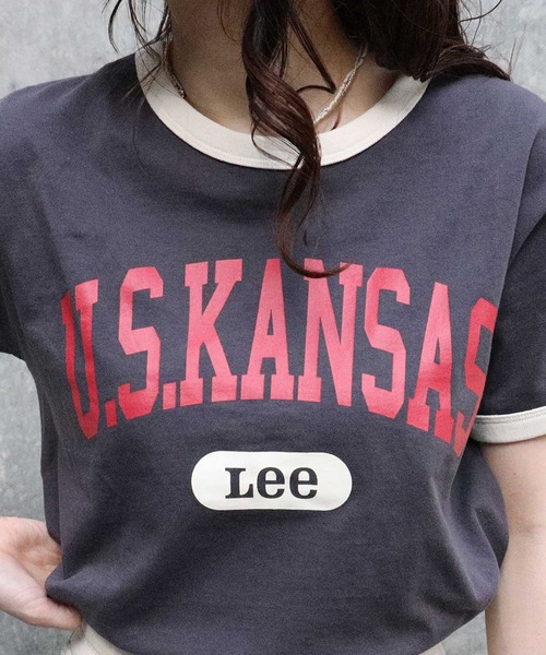 Lee（リー）の「【Lee】リンガーＴシャツ（Tシャツ/カットソー・レディース・ダークグレー・M/L）」の10枚目の写真