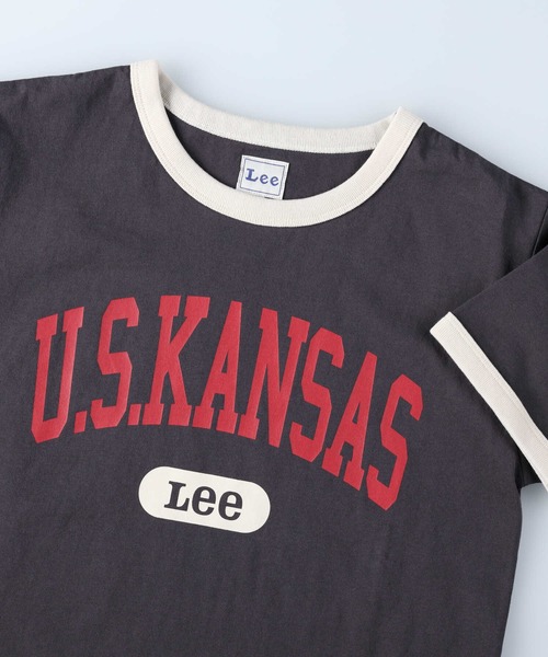 Lee（リー）の「【Lee】リンガーＴシャツ（Tシャツ/カットソー・レディース・ダークグレー・M/L）」の4枚目の写真